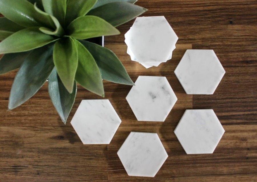 DIY hexagon coasters from Lime & Mortar