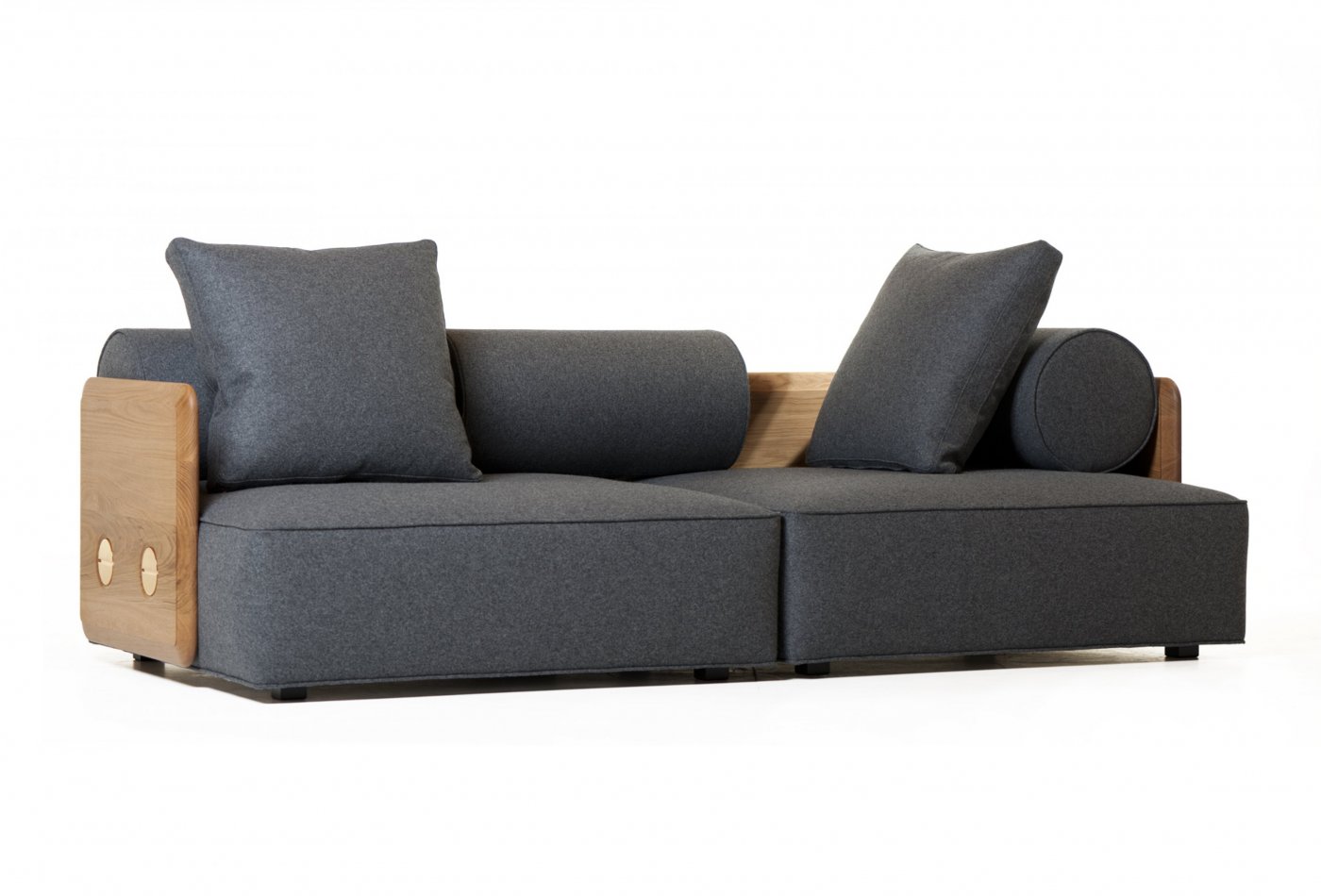 Deco Sofa profile in Danish oiled oak and wool