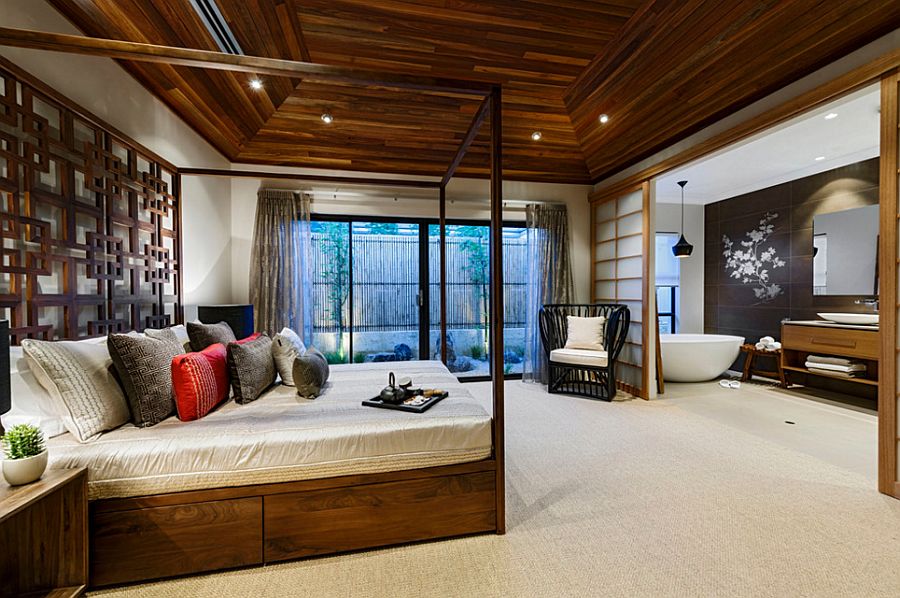 Design of the bathroom adds to the aura of the serene master bedroom [Design: Webb & Brown-Neaves]