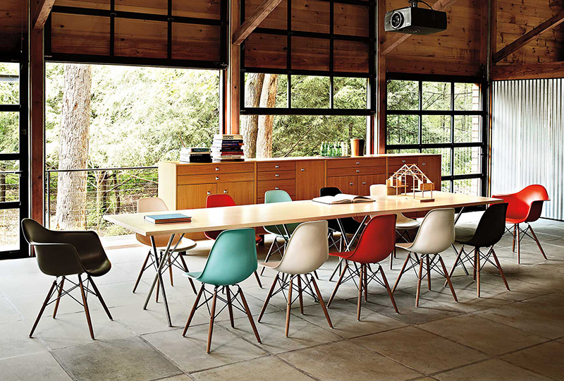 Eames moulded plastic chairs