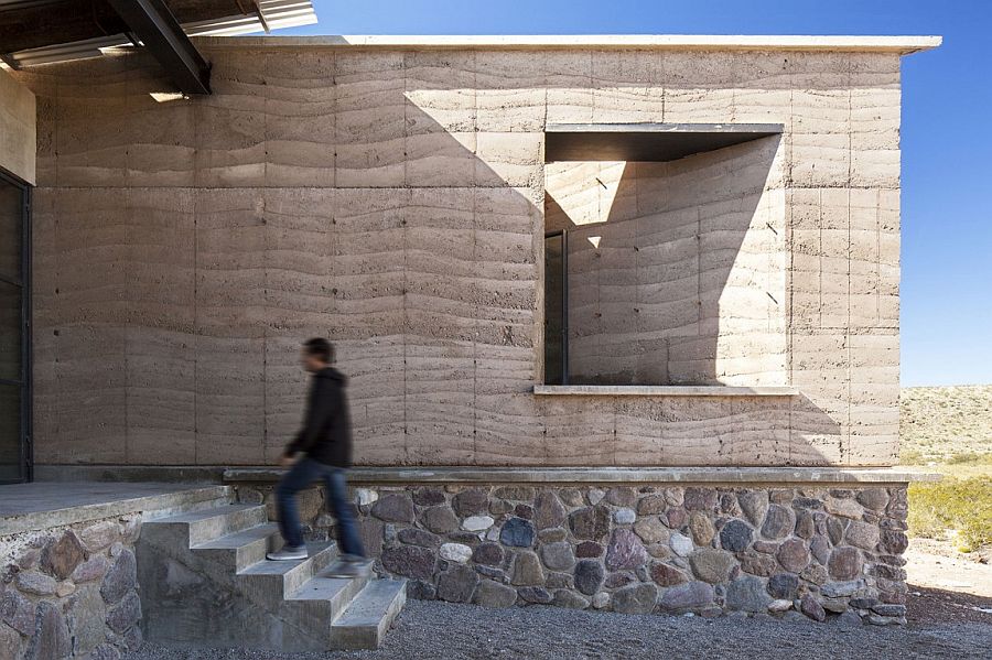 Exterior of the eco-friendly home gains style, hue and texture from the landscape around it