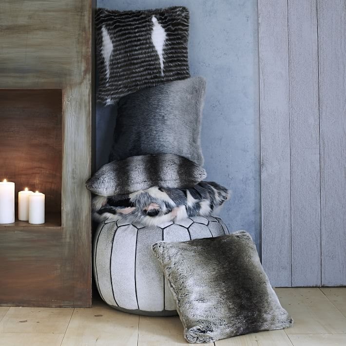 Faux fur pillows from West Elm