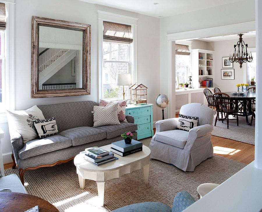 Flood of natural light enlivens the white living room[Design: ThinkMakeBuild]