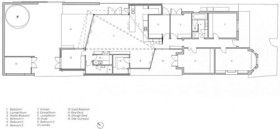 Floor plan of the Fitzroy House after renovation