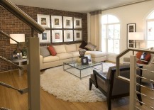 Gallery-wall-in-the-living-room-with-exposed-brick-wall-217x155