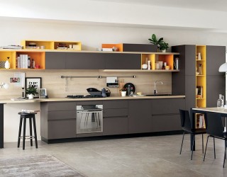 Foodshelf: Fresh, Fluid Design Unites Living Room and Kitchen