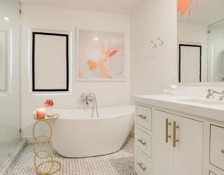 Little Luxury: 30 Bathrooms That Delight with a Side Table for the Bathtub