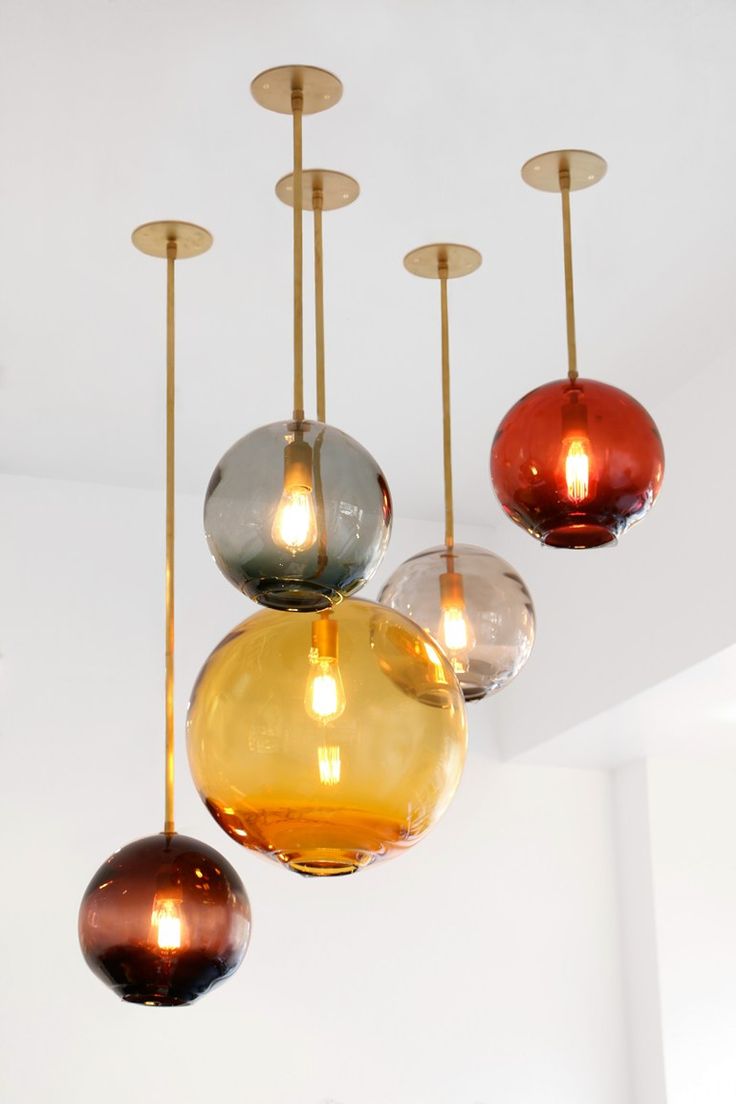 colored glass mini pendant lights