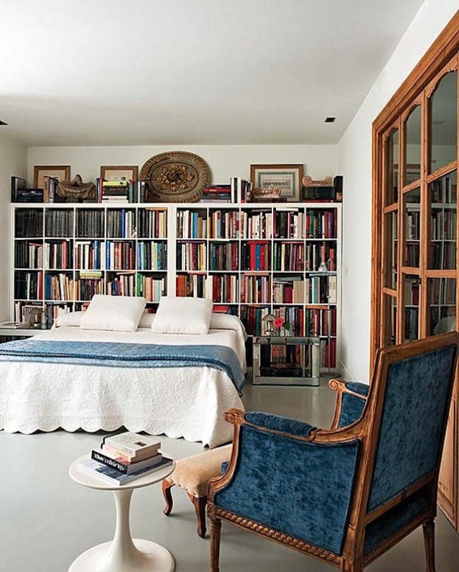 17 Bookshelves That Double As Headboards