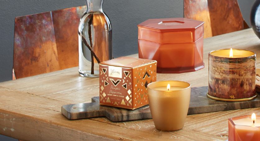 Illume candles in the Pumpkin Peppercorn fragrance