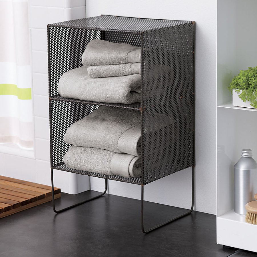 Industrial mesh shelving from CB2