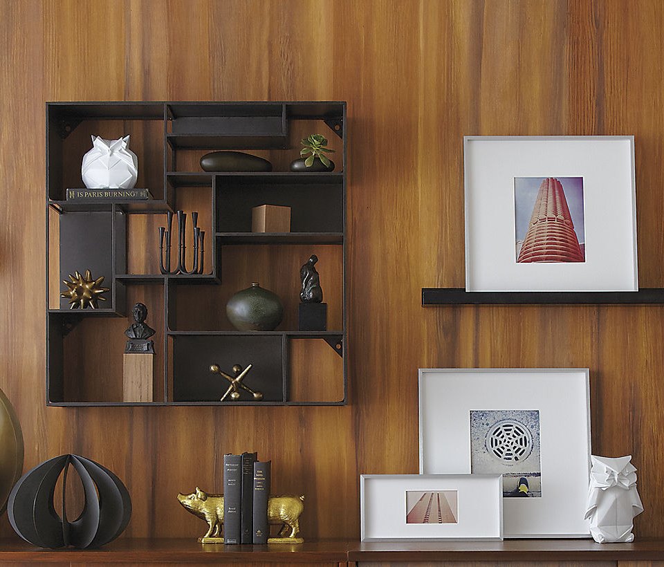 Industrial wall-mounted bookcase from CB2