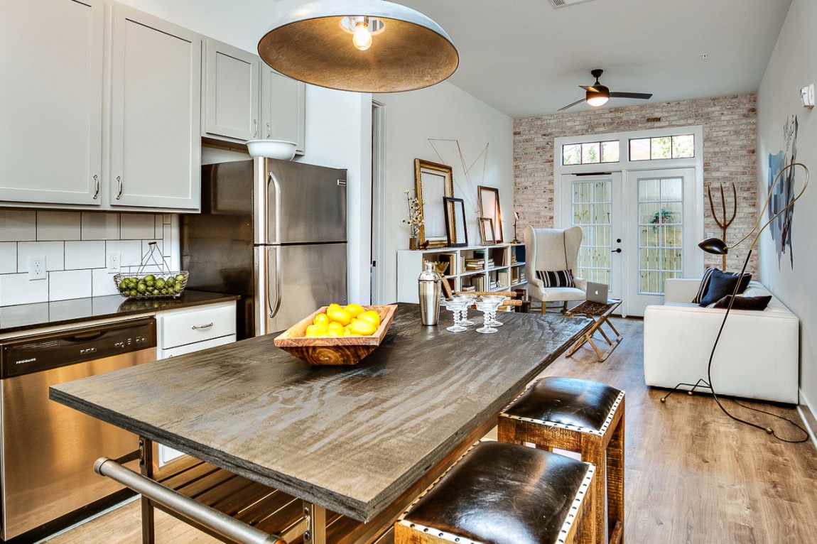 Kitchen, dining and living spaces rolled into one elegant area