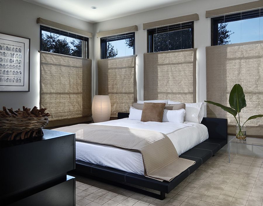 Lantern style lighting is the perfect choice for the Zen bedroom