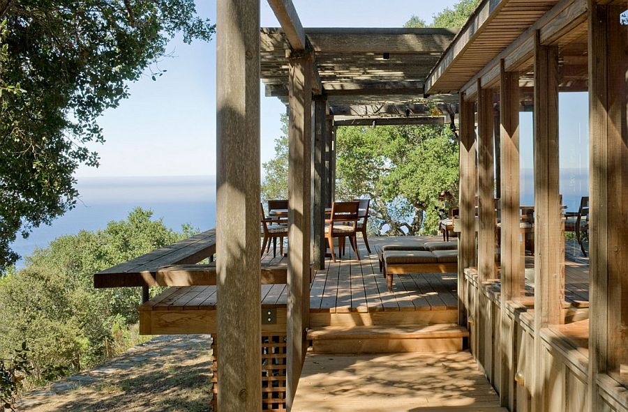 Lovely views of the distant ocean from the weekend cabin in Carmel