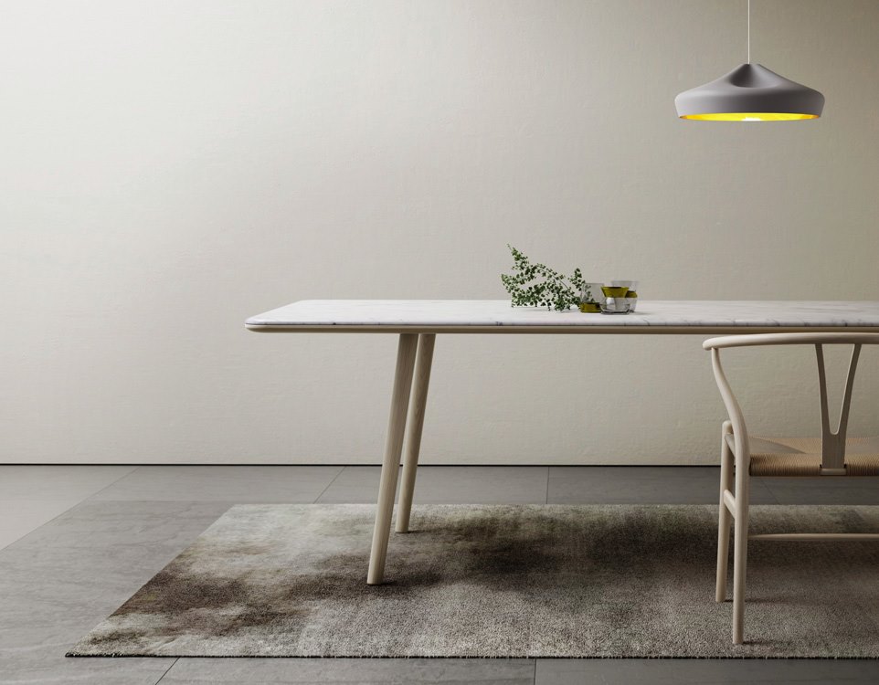 Marble and oak dining table from Retegui