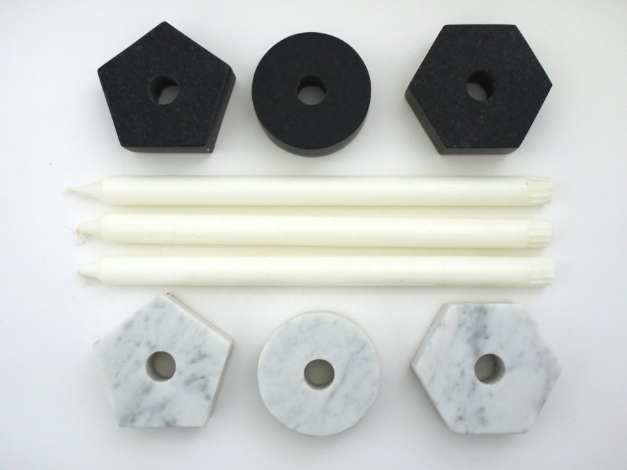 Marble candleholders from Fort Standard