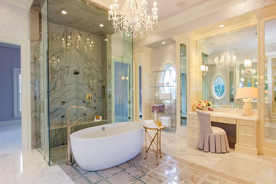 Mediterranean style bathroom with a splash of opulence