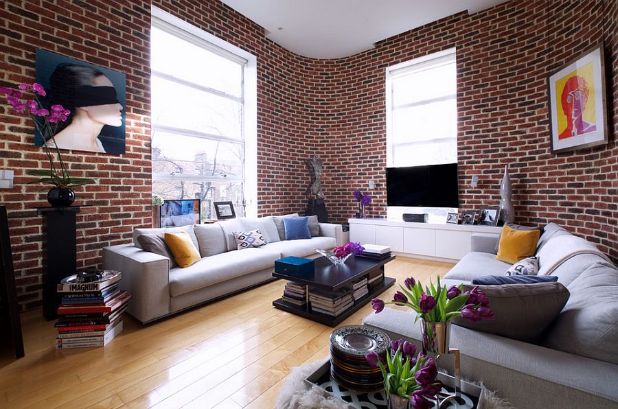 Mesmerizing use of brick walls in the contemporary living space [Design: Jennifer Ghatan / Gregory Davies Photography]
