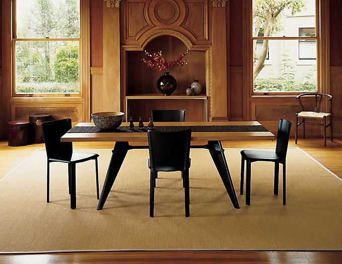 Metal and wood dining table from Design Within Reach