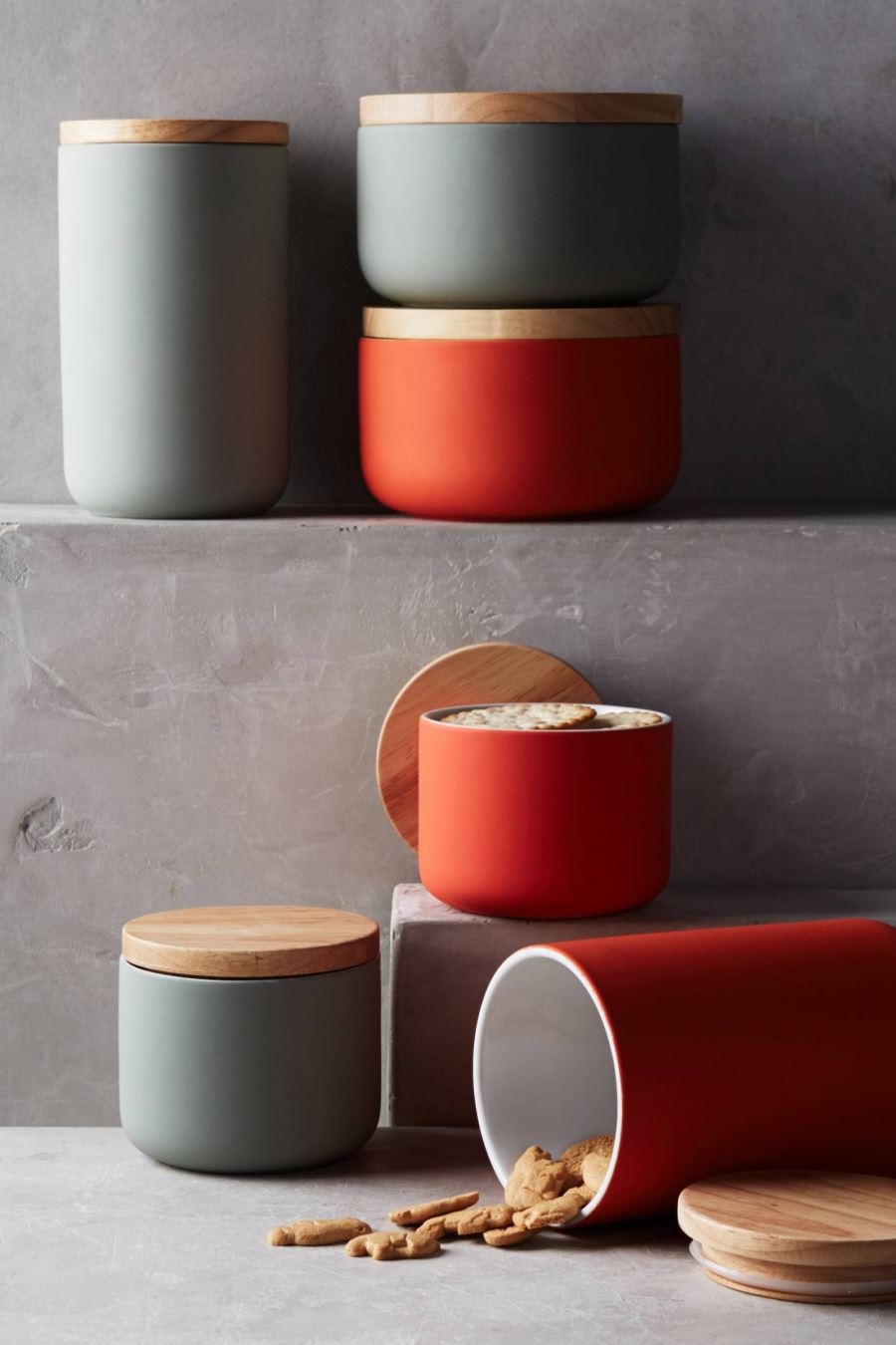 Modern canisters from Anthropologie