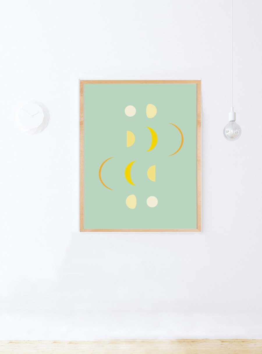 Moon phase printable poster from Etsy shop modeAprints