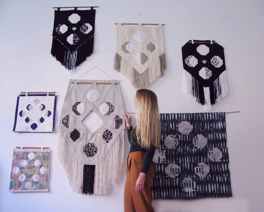 Moon phase wall hangings from Etsy shop FOAK