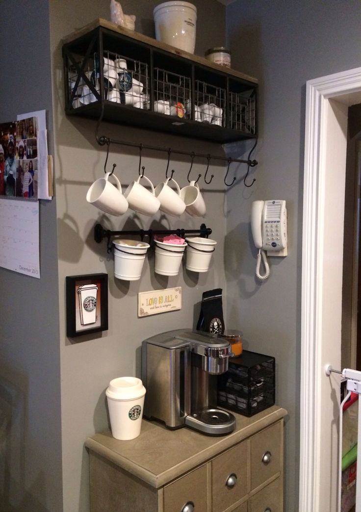 Perfect corner for a small coffee station in a kitchen