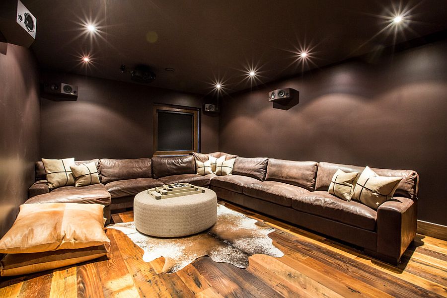Plush home theater seating and color scheme inspiration