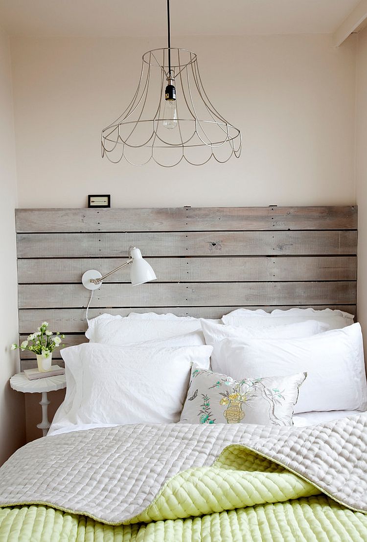 Repurposed wood adds style and sensibility to the small bedroom [Design: The Cross Interior Design]