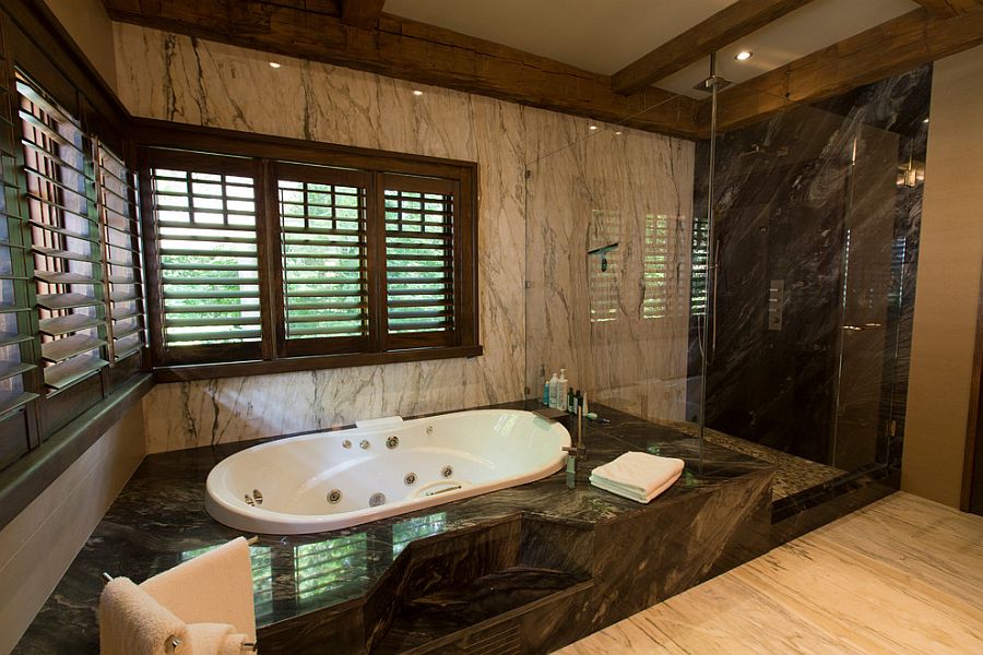 Rustic bathroom design idea with a splash of luxury