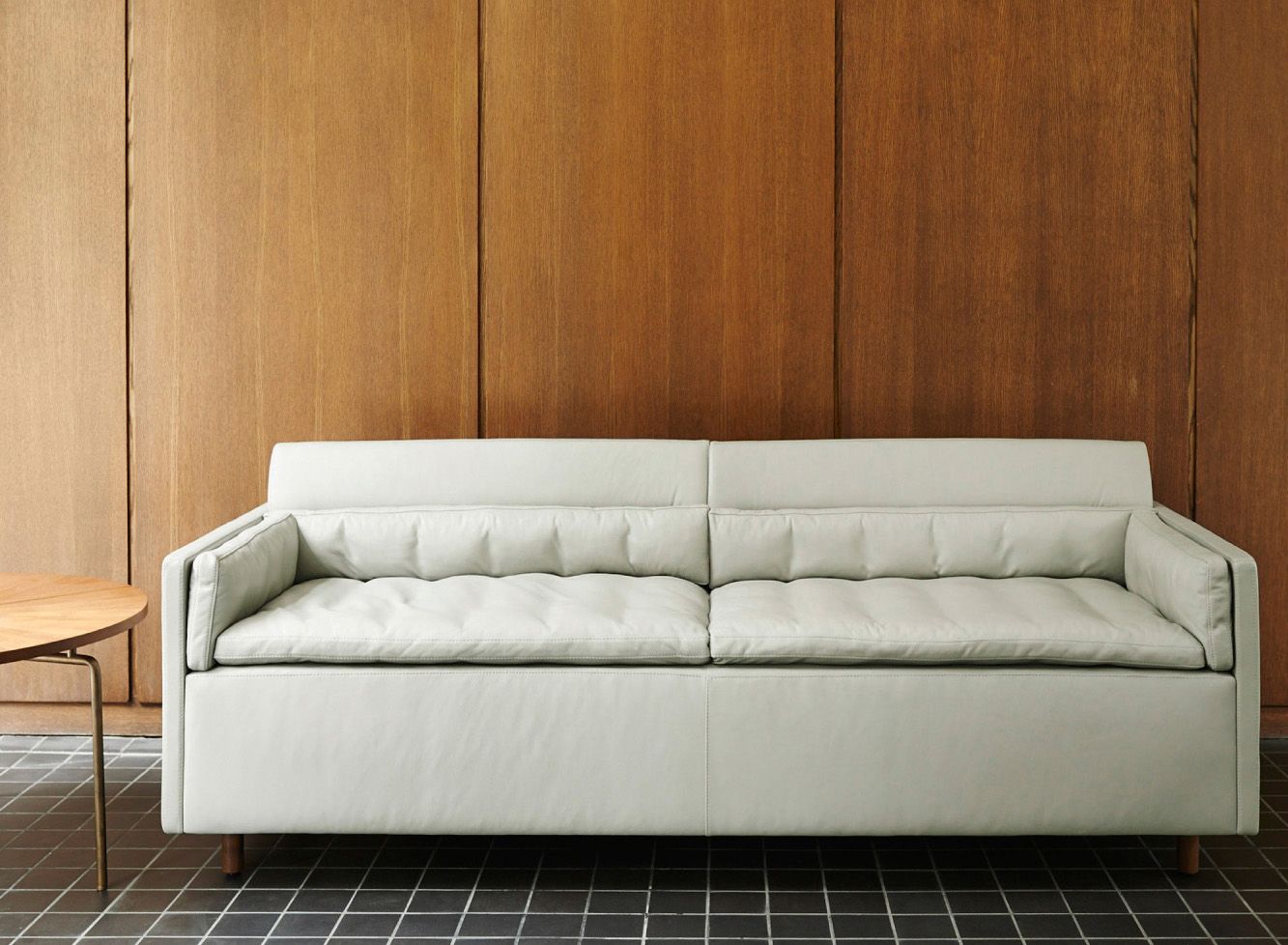 Salon Sofa in grey leather