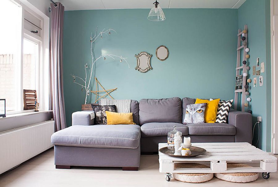 shabby chic living room colorful