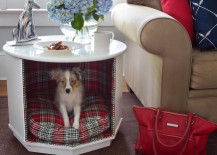 Small-living-room-table-with-stylish-and-comfortable-dog-bed-217x155