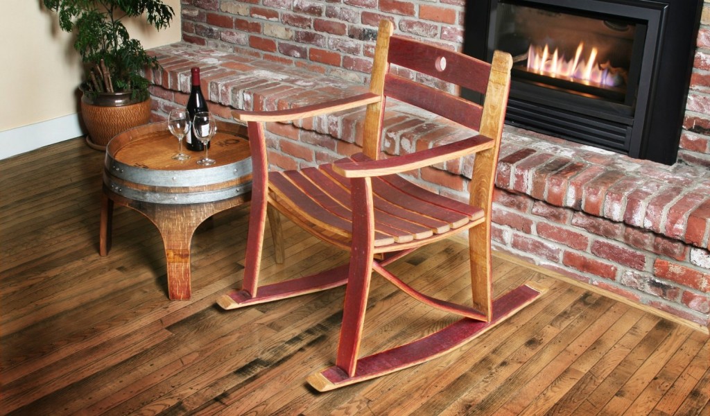 Small wine barrel side table