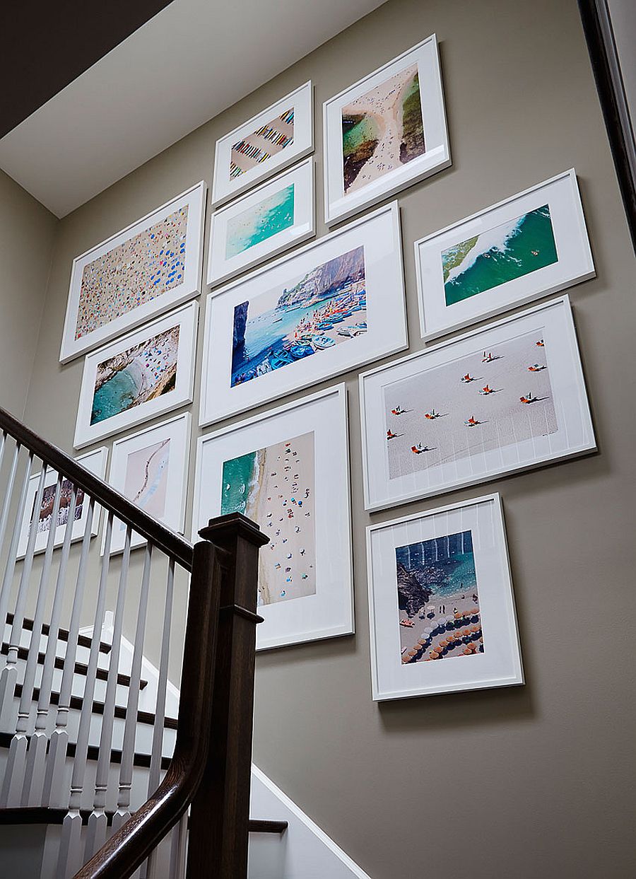 Staircase wall turned into a charming gallery-styled setting