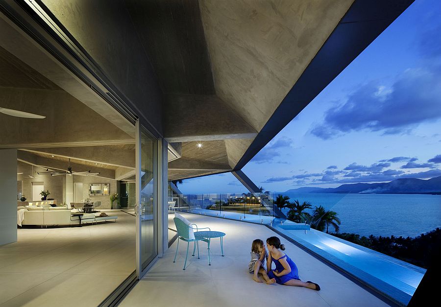 Stunning design of the open living area of The Edge overlooking the ocean