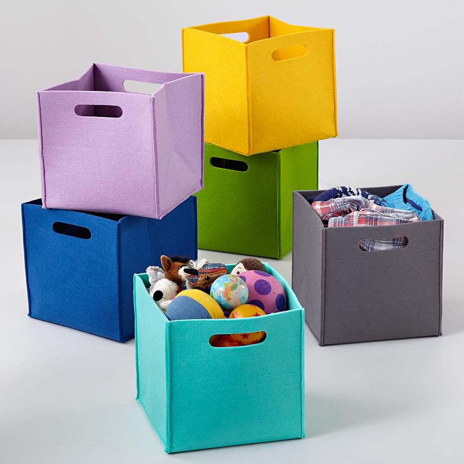 Sturdy felt cube bins from The Land of Nod