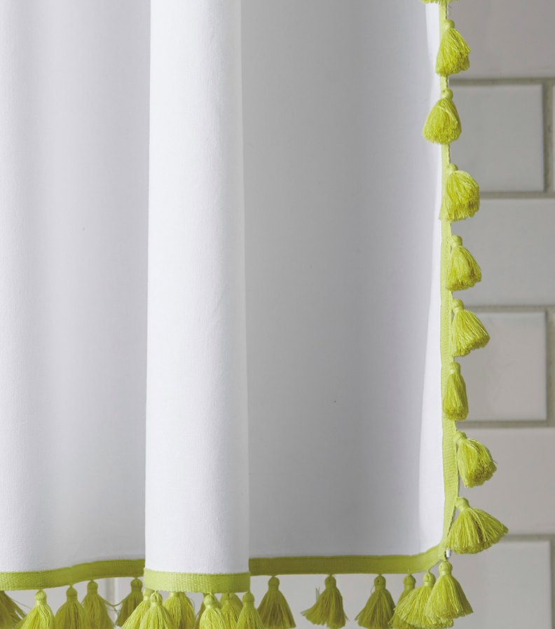 Tasseled luxury shower curtain from Serena & Lily