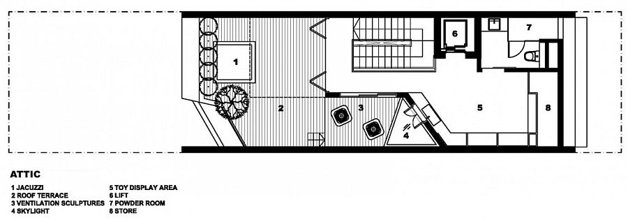 Top level floor plan - House at Poh Huat Road