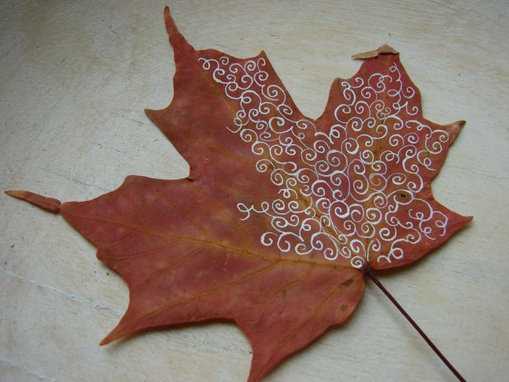 Turning a plain fall leaf into a work of art