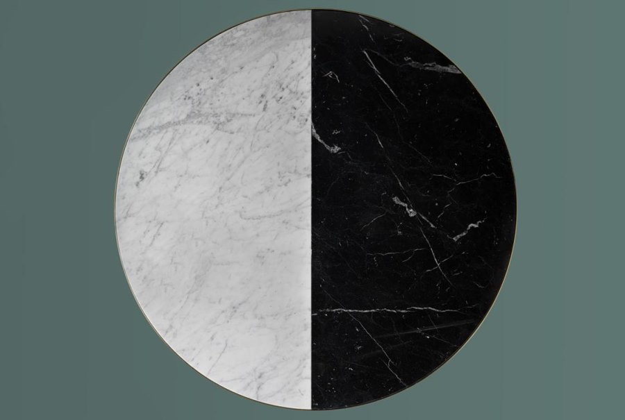 Two-toned marble dining table from Bethan Gray