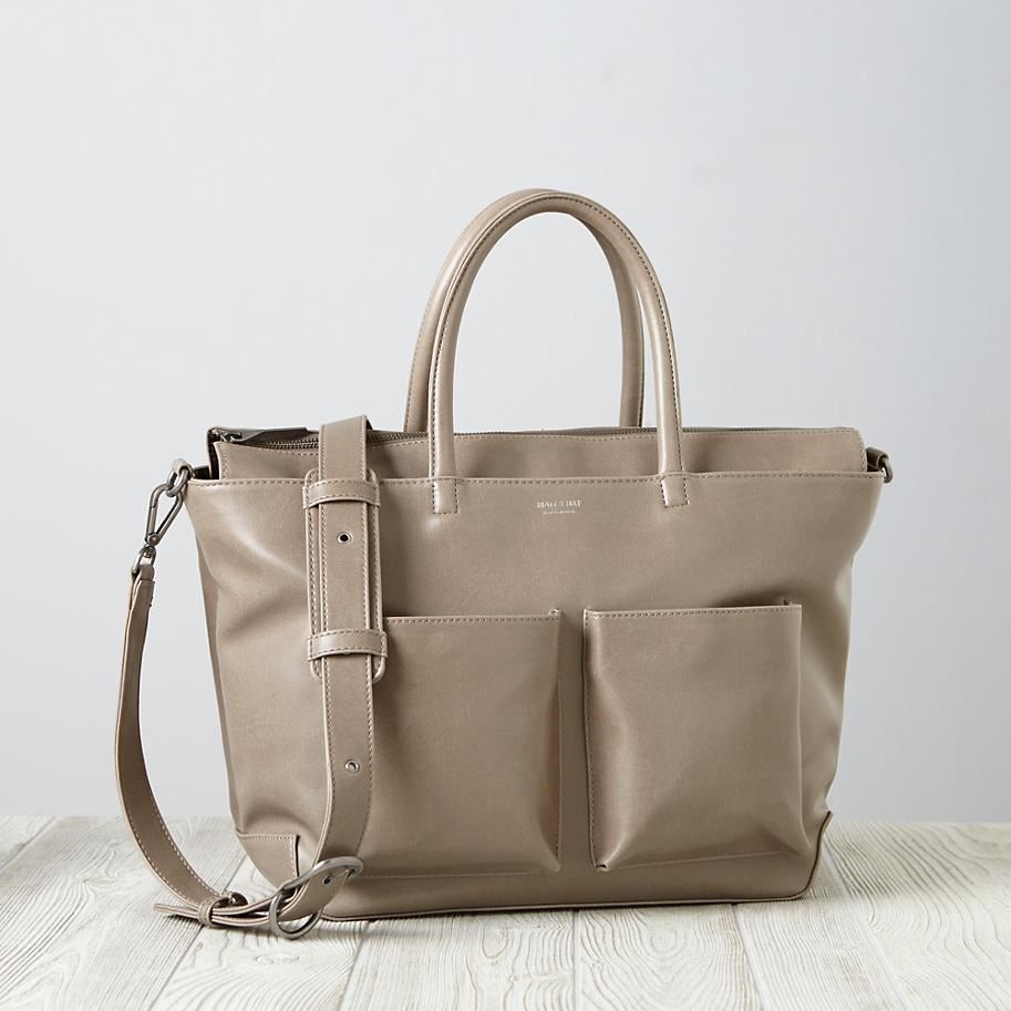 Vegan leather diaper bag from The Land of Nod
