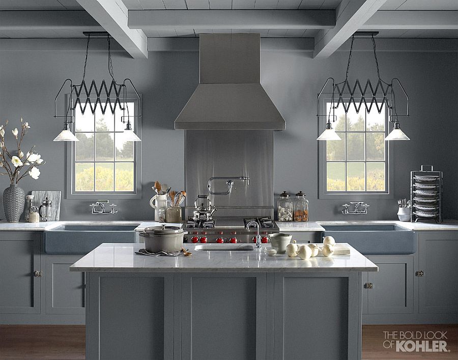 Vintage accents coupled with modern aesthetics in the cool Kohler kitchen