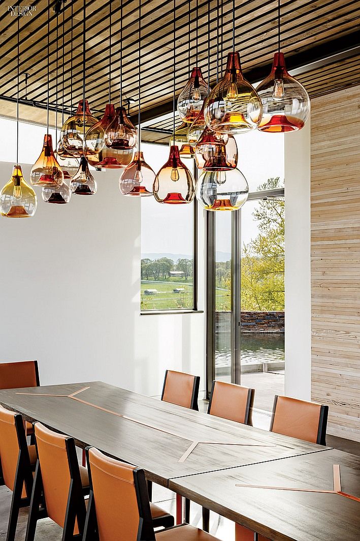 Water drop pendants in handblown glass by Esque Studio