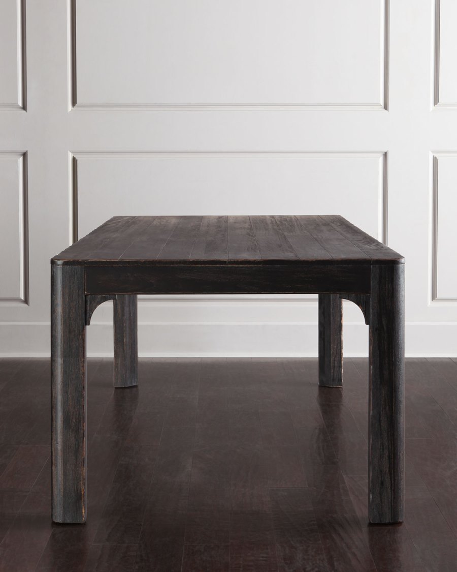 Weathered clean-lined dining table from Horchow