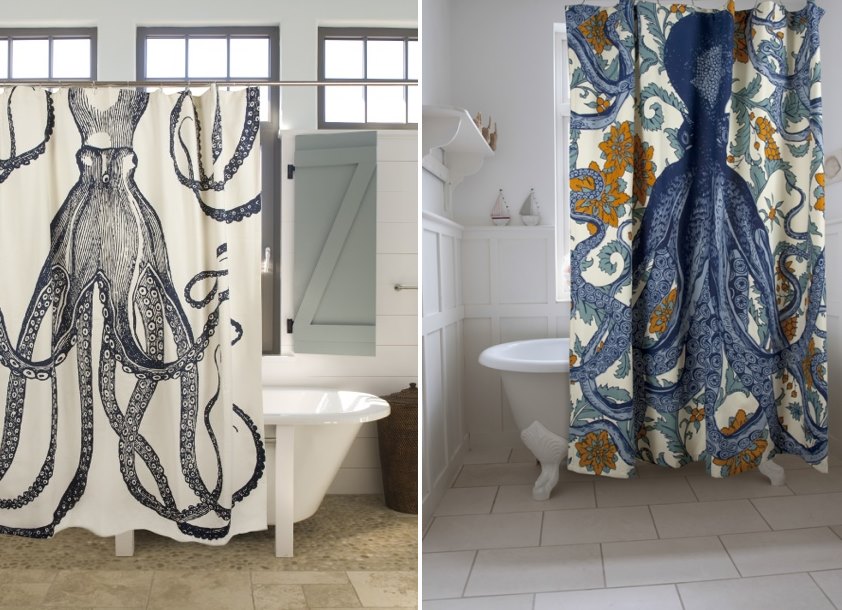 Octopus shower curtains from Thomas Paul