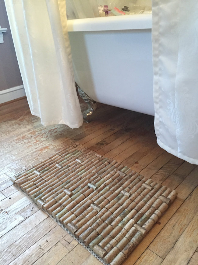 Wine Cork Bath Mat With A Subtle Pattern