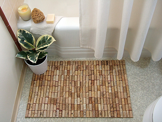 Wine cork bath mat