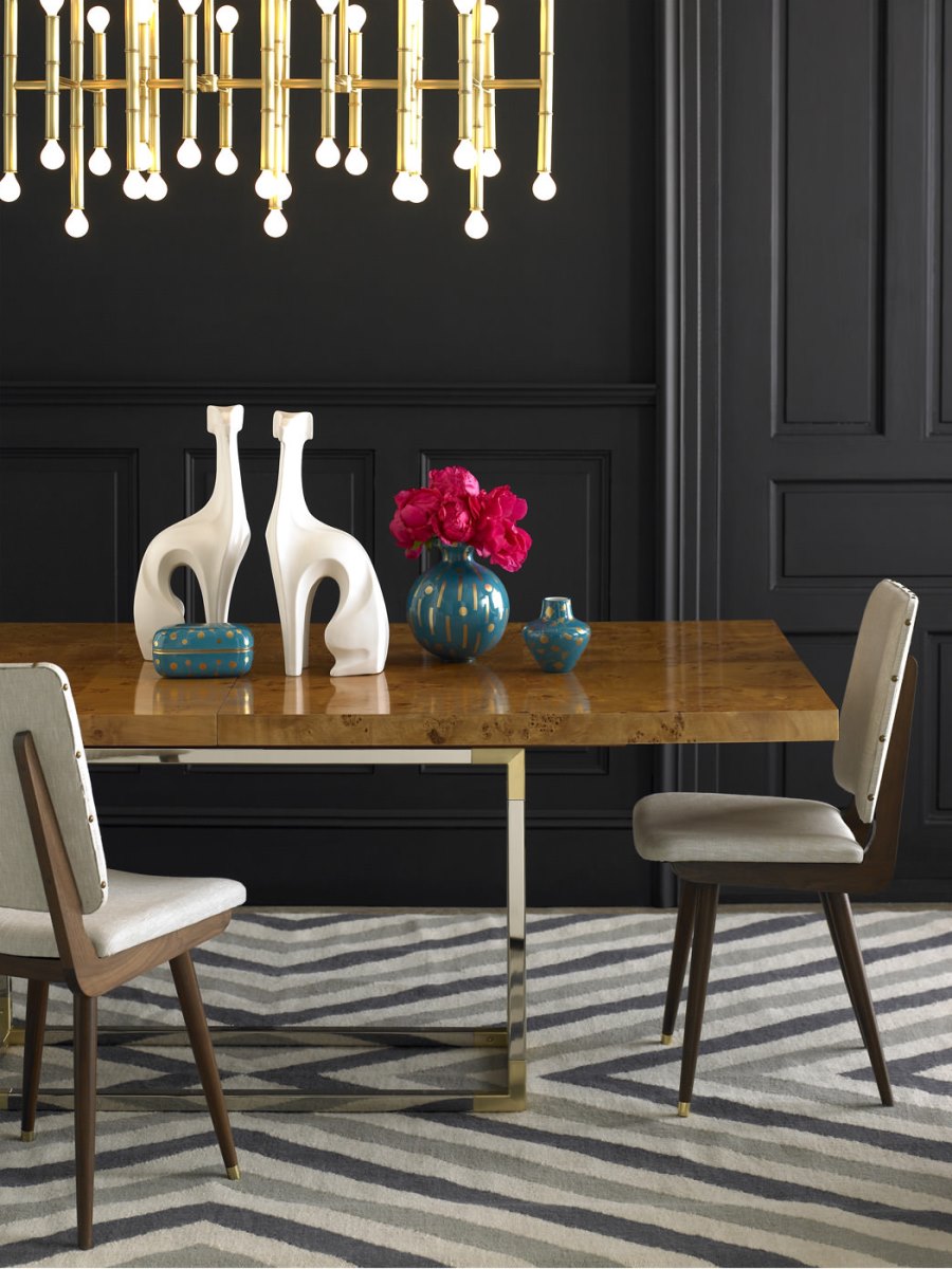 Wood and metal dining table from Jonathan Adler